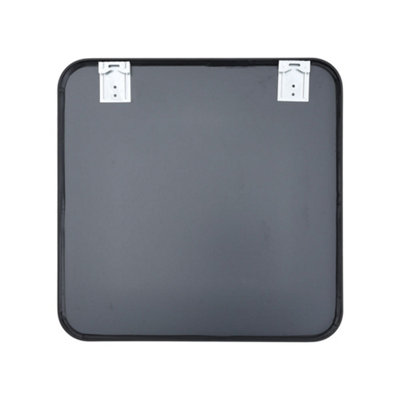 Livingandhome Black Wall Mounted Square Framed Bathroom Mirror 700 mm x 700 mm