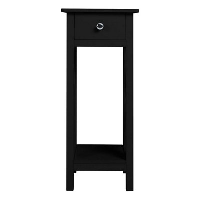 Skinny black store end tables