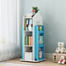 Livingandhome Blue Freestanding Rotating House Shaped Kids' Bookshelf Children's Bookcase