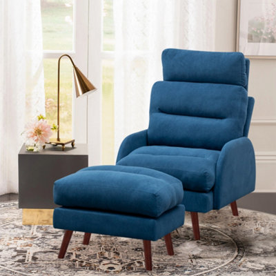 Blue velvet on sale recliner chair