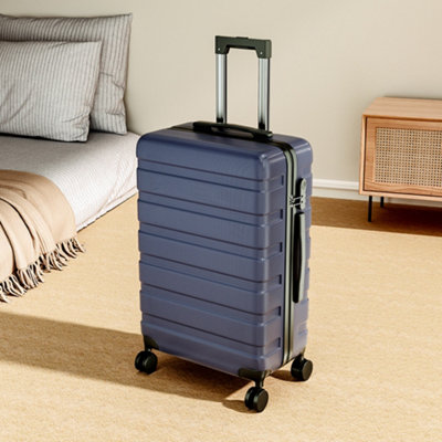 Livingandhome Blue Hardshell Rolling Luggage Trolley Travel Case