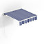 Livingandhome Blue Stripes Outdoor Retractable Patio Awning for Window and Door 350 cm