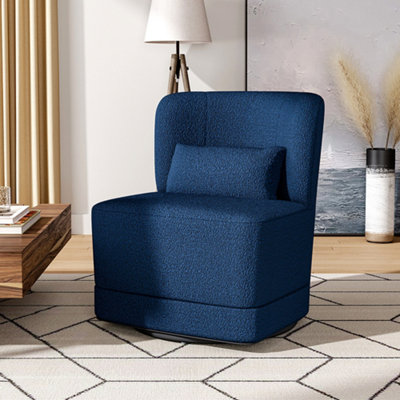 Navy blue discount swivel barrel chair