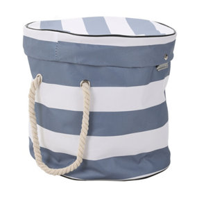 Livingandhome Blue Toy Storage Basket with Play Mat