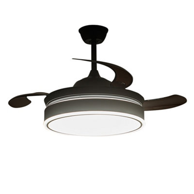 Livingandhome Brown 3 Blade Dimmable Ceiling Fan Light with Remote ...