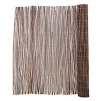 Livingandhome Brown Natural Rolled Willow Privacy Fence Screening for Outdoor  4m W x 1.5m H