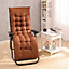 Livingandhome Brown Sun Lounger Chair Recliner Seat Pad Cushion W 160 cm x D 50 cm