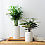 Livingandhome Ceramic Plant Pot Planter with Black Metal Stand Dia 80 x 170 mm