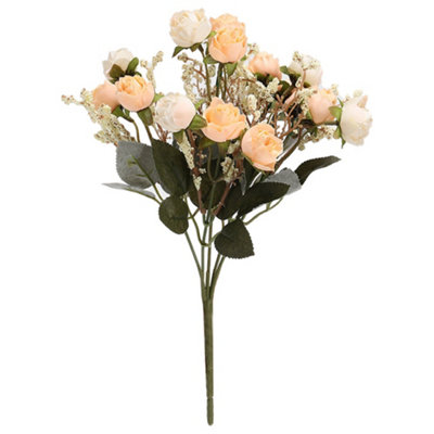 Livingandhome Champagne Artificial Silk Rose Bouquet Home Decoration ...