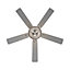 Livingandhome Chrome 5 Wood Blade Ceiling Fan Light Chandelier with Remote Control 52 Inch