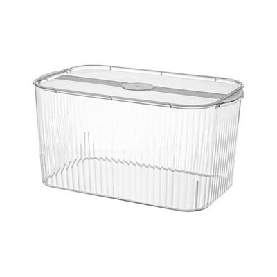 Livingandhome Clear Plastic Vertical Stripe Kitchen Container Food