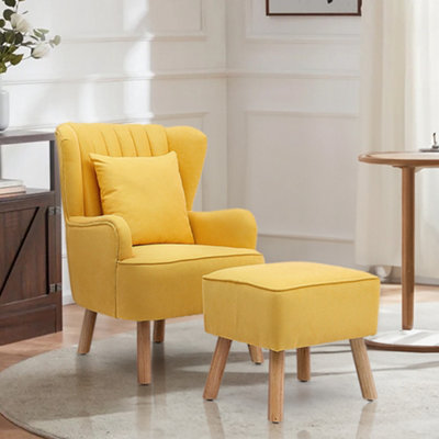 Mustard accent best sale chair with ottoman