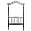 Livingandhome Creative Black Eave Shape Garden Metal Arch Plant Climbing with 2 Seater Bench