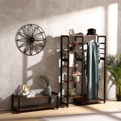 Livingandhome Creative Silent Flower Shaped Openwork Metal Wall Clock 60 cm