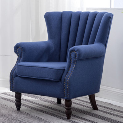 Dark blue best sale wingback chair