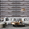 Livingandhome Dark Brown Retro Wood Panel Effect Waterproof Smooth Wallpaper 600 cm