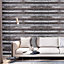 Livingandhome Dark Brown Retro Wood Panel Effect Waterproof Smooth Wallpaper 600 cm