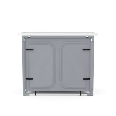 Livingandhome Dark Gray Camping Kitchen Table Portable Cabinet Kitchen  Storage 1000 x 495 x 795 mm