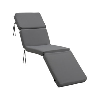 Livingandhome Dark Grey Garden Bench Sun Lounger Chair Seat Pad