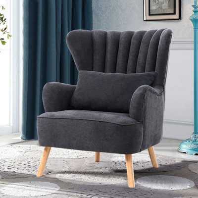 Suede wingback outlet chair