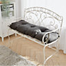 Livingandhome Dark Grey Rectangle Outdoor Garden Tufted Swing Chair Bench Cushion Seat Pad 120 x 40 cm