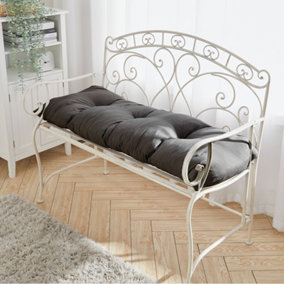 Livingandhome Dark Grey Rectangle Outdoor Garden Tufted Swing Chair Bench Cushion Seat Pad 120 x 40 cm