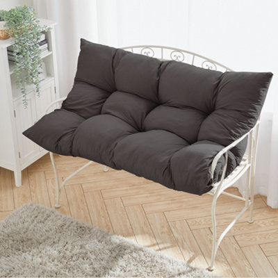 Livingandhome Dark Grey Rectangle Outdoor Garden Tufted Swing