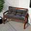 Livingandhome Dark Grey Rectangle Outdoor Garden Tufted Swing Chair Bench Cushion Seat Pad 120 x 80 cm