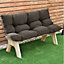 Livingandhome Dark Grey Rectangle Outdoor Garden Tufted Swing Chair Bench Cushion Seat Pad 120 x 80 cm