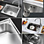 Livingandhome Deep Single Bowl Stainless Steel Kitchen Sink with Strainer 495 x 395 mm