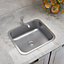 Livingandhome Deep Single Bowl Stainless Steel Kitchen Sink with Strainer