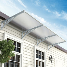 Livingandhome Door Canopy Awning Outdoor Rain Shelter for Window,Porch and Door W 270 cm x D 90 cm x H 28 cm