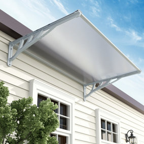 Livingandhome Door Canopy Awning Rain Shelter For Window , Porch and Door W 150 cm x D 90 cm x H 28 cm