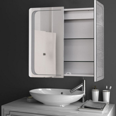 Illuminated bathroom deals cabinet b&q