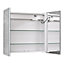 Livingandhome Double Door Surface Mount LED Illuminated Sensor Mirror Cabinet with Demist Shaver Socket 65 x 60 cm