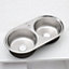 Livingandhome Double Round Bowl Stainless Steel Kitchen Integrated Stretching Basin