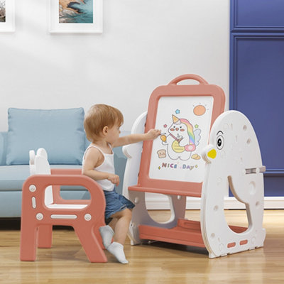 Kids Height Adjustable Art Easel Set with Chair