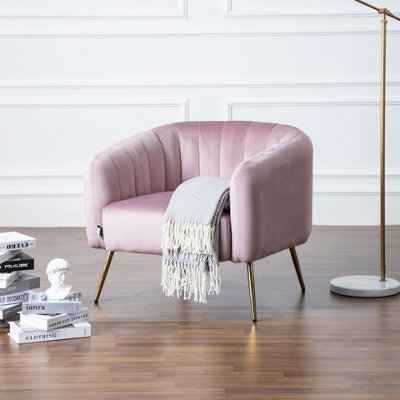 Dusky pink velvet cheap chair