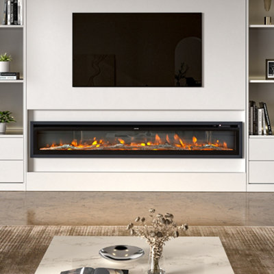 Livingandhome Electric Fire Wall Mounted Wall Inset Or Freestanding ...