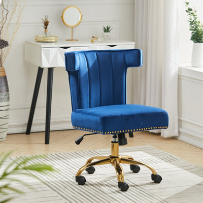 Navy desk chair discount with gold legs