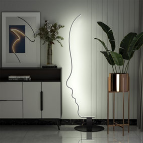 Livingandhome Face Shaped LED Floor Lamp with Foot Switch Home Decor Height 170CM