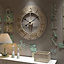 Livingandhome Farmhouse Style Round Large Metal Decorative Wall Clock 60cm