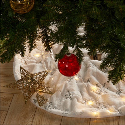 Silver sequin shop christmas tree skirt