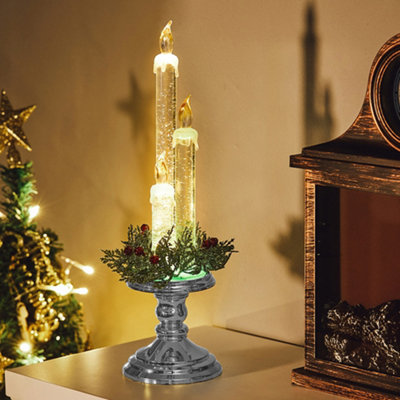 Livingandhome Flameless Christmas Table Decoration Candle Stands ...