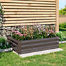 Livingandhome Galvanized Steel Square Raised Garden Bed Planter Box,120cm W x 90cm D x 30cm H