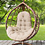 Livingandhome Garden Hanging Egg Cushion Outdoor Swing Chair Seat Pad Cushion W 95 cm x H 75 cm