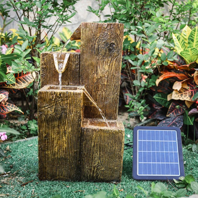 Livingandhome Garden Water Feature Freestanding Falls Fountain Rockery  Decor Solar Powered | DIY at Bu0026Q