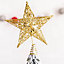 Livingandhome Gold Christmas Tree Topper Star Xmas Ornament Home Decorative with LED Lights