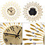 Livingandhome Gold Drop Shape 3D Silent Metal Wall Clock with Crystal  Decoration