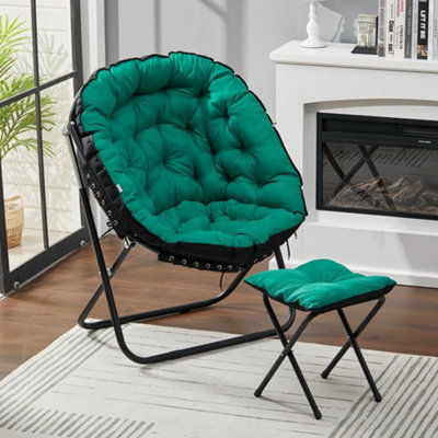 Teal best sale moon chair